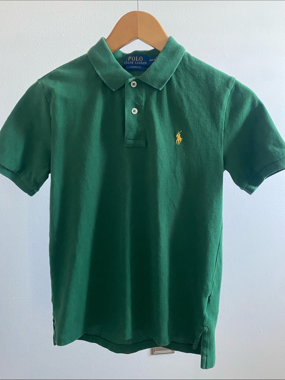 Polo by Ralph Lauren Boys Deep Green Polo with Yellow Pony Sz M (10-12)